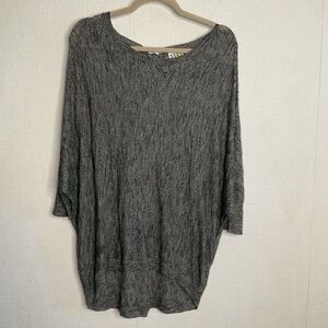 Eileen Fisher Linen Blend 3/4 Sleeve Crew Neck Oversized Sweater Women Size M